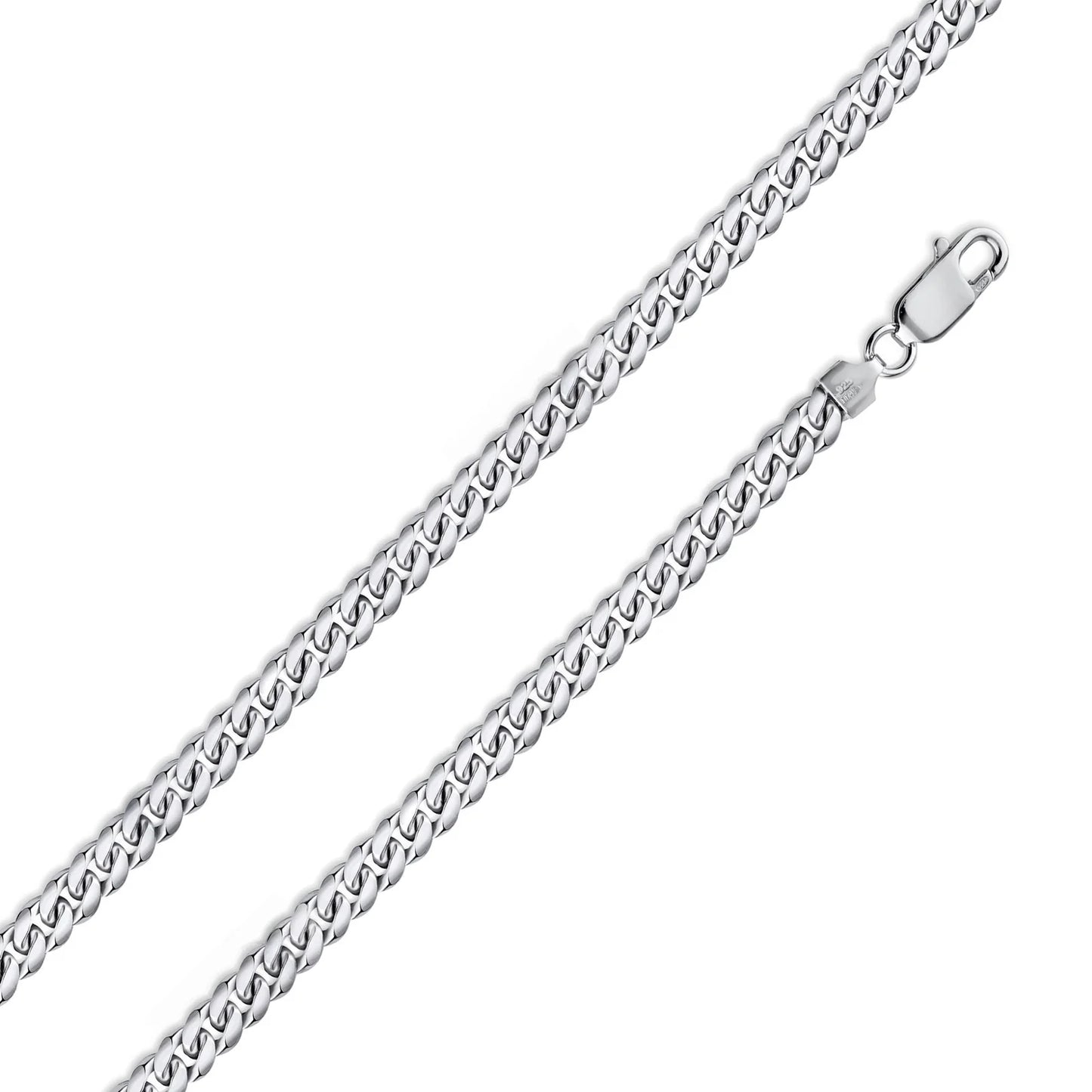 925 Sterling Silver Rhodium Plated Miami Cuban 120 Chain Link 4.1mm