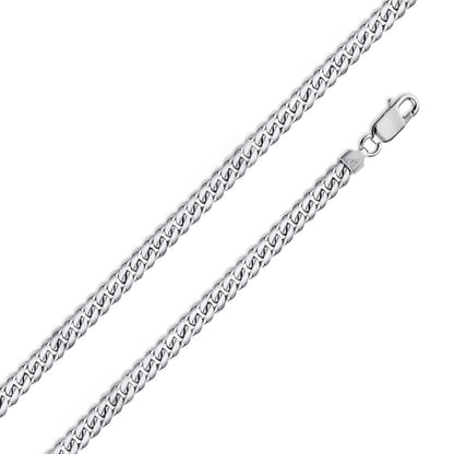925 Sterling Silver Rhodium Plated Miami Cuban 120 Chain Link 4.1mm