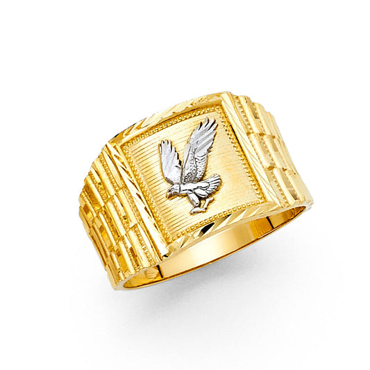 14K Men’s Two-Tone Eagle Ring