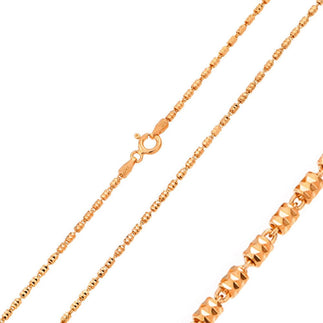 925 Silver Rose Gold Plated Diamond Cut Close Tube 030 Chains 1.3mm