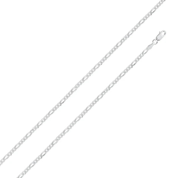 Silver Figaro 080 2.9mm Chain or Bracelet