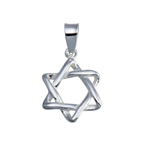 925 Sterling Silver Finish High Polished Star of David Charm