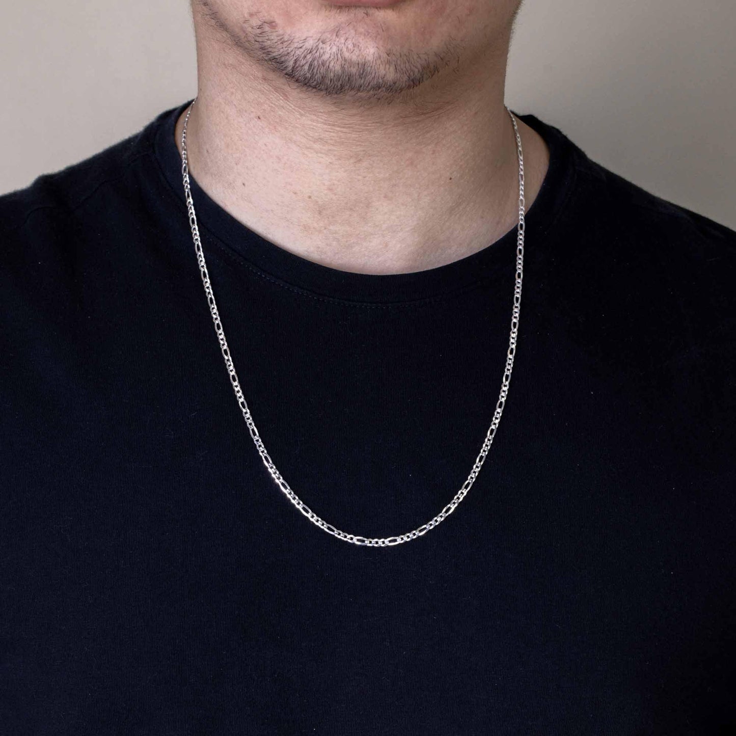 Silver Figaro 080 2.9mm Chain or Bracelet