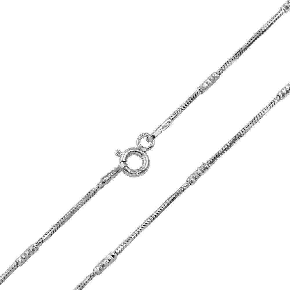 925 Sterling Silver Rhodium Plated Tube Brite DC 030 Chain