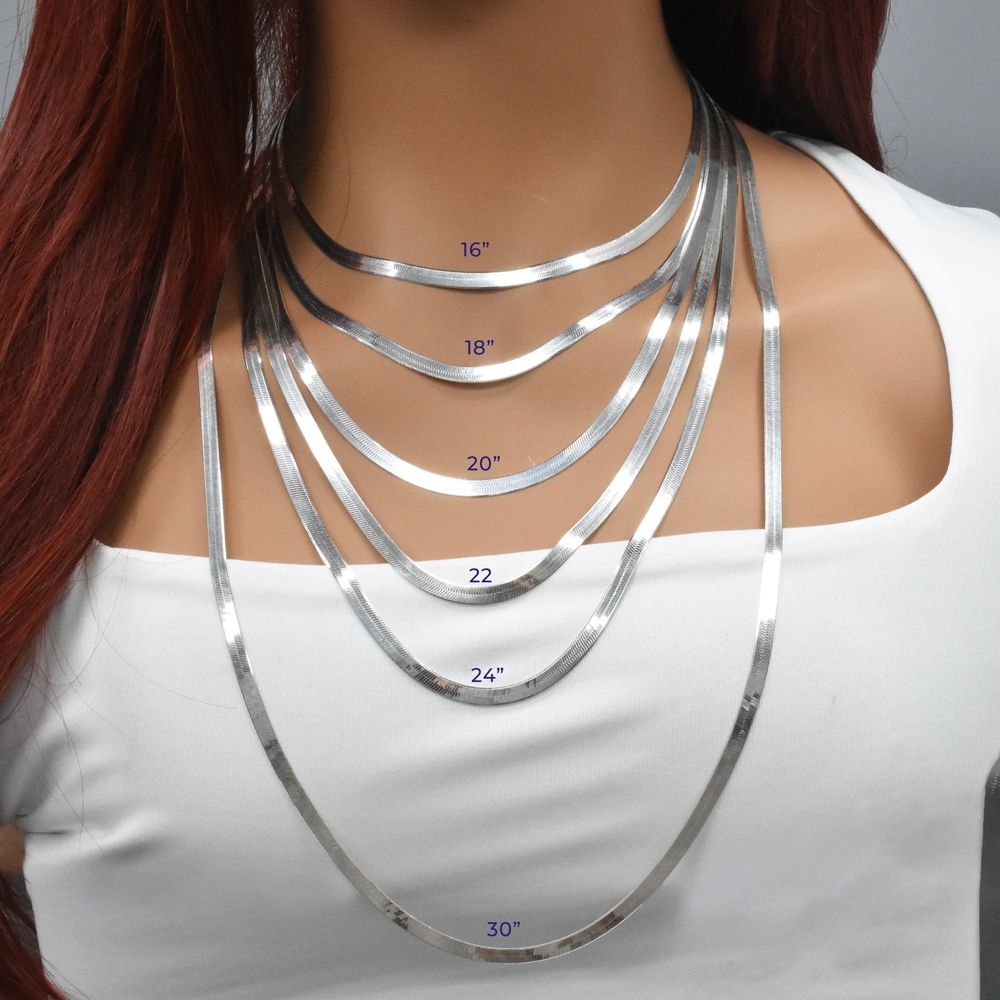 925 Sterling Silver Herring Bone 050 Chain or Bracelet 4.5mm