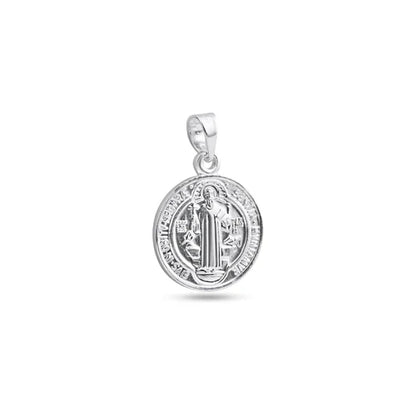 925 Sterling Silver High Polished Edge San Benito Medallion Pendant