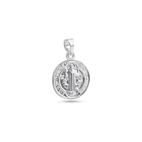 925 Sterling Silver High Polished Edge San Benito Medallion Pendant