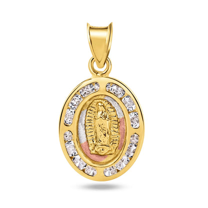 14 Karat Yellow Gold Guadalupe Clear CZ Pendant