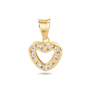 14 Karat Yellow Gold 8.5mm Heart CZ Pendant