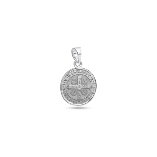 925 Sterling Silver High Polished Edge San Benito Medallion Pendant
