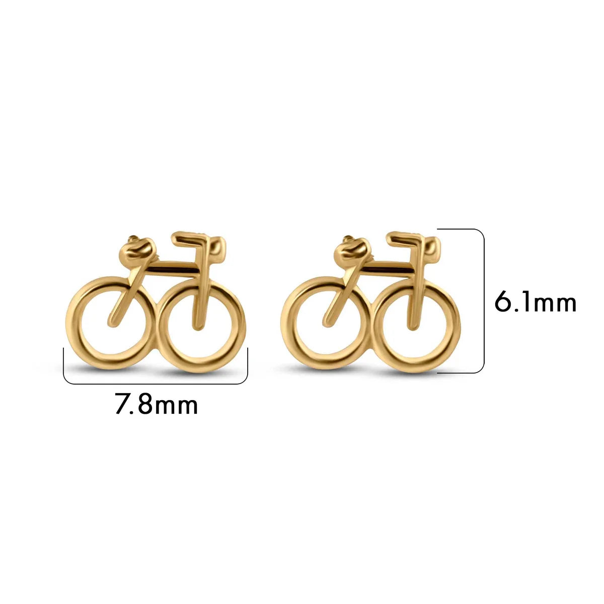 14 Karat Yellow Gold Bicycle Screw Back Earrings