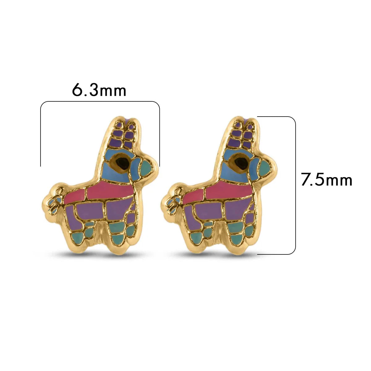 14 Karat Yellow Pinata Screw Back Earrings