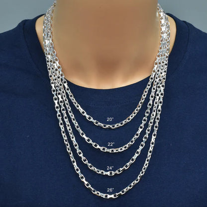 925 Sterling Silver Diamond Cut Forzatina Link 160 Chain 4.3mm