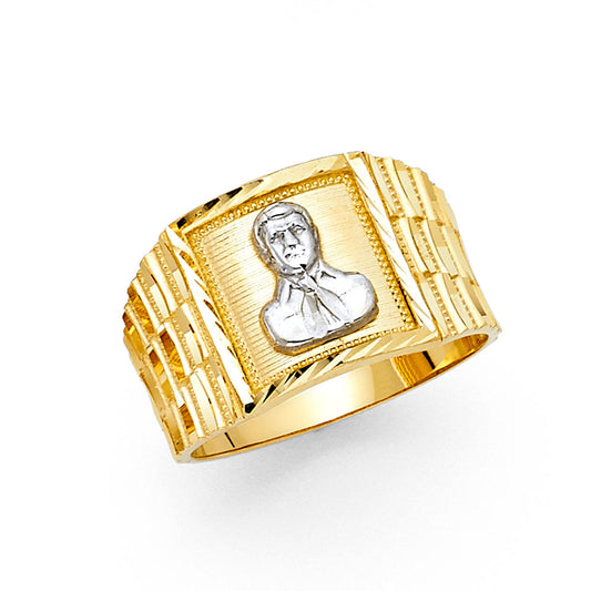 14K Men’s Two-Tone Jesus Malverde Ring