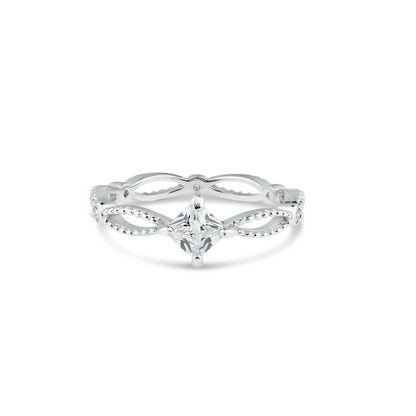 925 Sterling Silver Rhodium Plated Marquise Clear CZ Ring