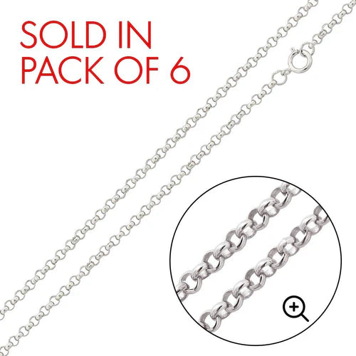 925 Sterling Silver Round Rolo 020 Chain 1.5mm (Pk of 6)