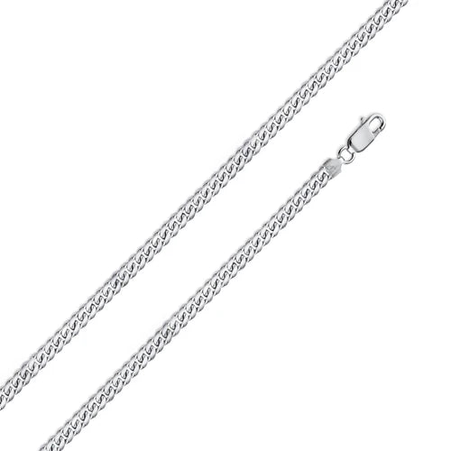 925 Sterling Silver Rhodium Plated Miami Cuban 060 Chain Link 1.9mm