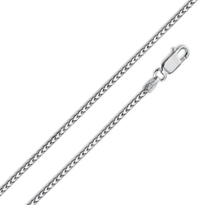 925 Sterling Silver Rhodium Plated Franco 180 Chain 1.8mm