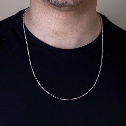 925 Sterling Silver Rhodium Plated Franco 180 Chain 1.8mm