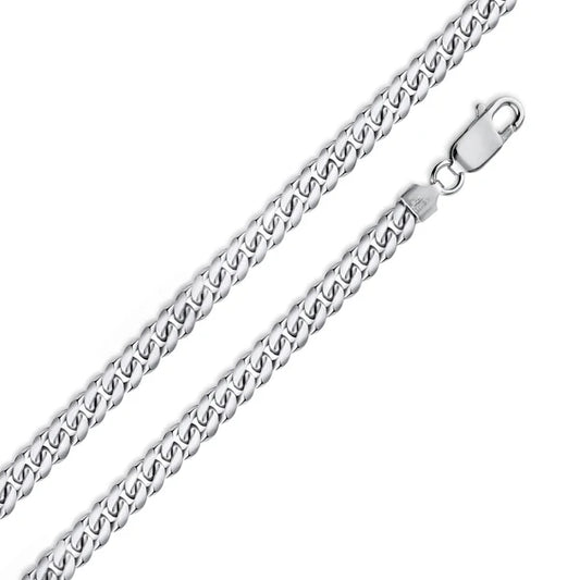925 Sterling Silver Rhodium Plated  Miami Cuban Curb 160 Chain or Bracelet Link 5.5mm - CH316 RH
