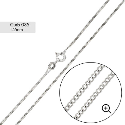 Silver Curb 035 Chain 1.2mm