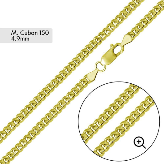 925 Sterling Silver Miami Cuban 150 Chain Link 4.9mm