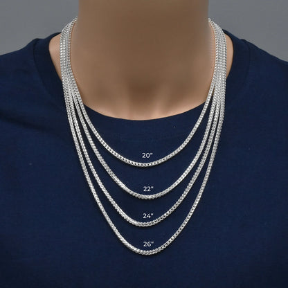 925 Sterling Silver Basic Oval DC Franco 100 3.1mm Chain or Bracelet