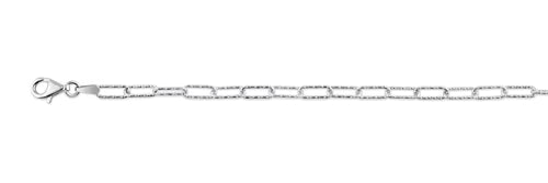 925 Sterling Silver Diamond Cut Paperclip Link Chain 3.2mm