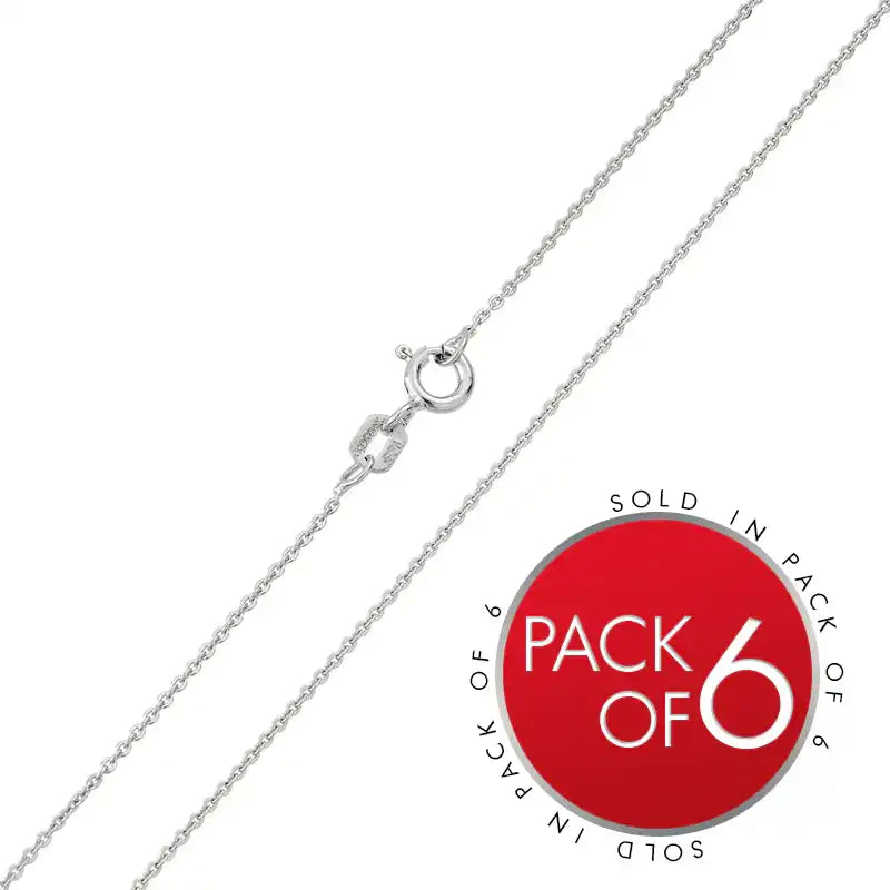 925 Sterling Silver Rhodium Plated Small Oval DC Link 020 Chain 1mm