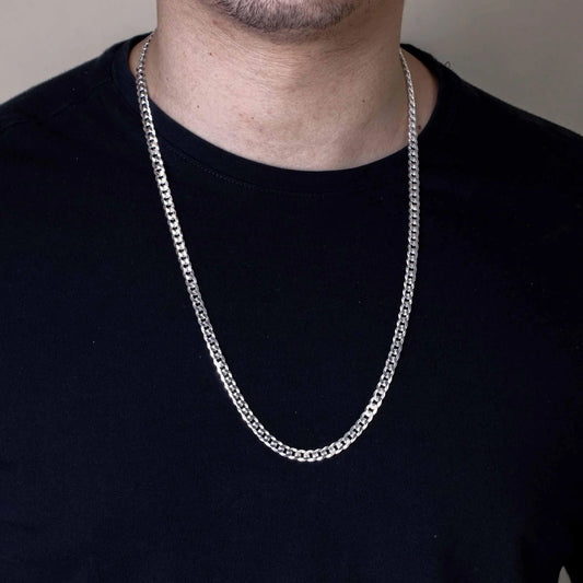 Silver Curb 160 Chain or Bracelet 6.1mm