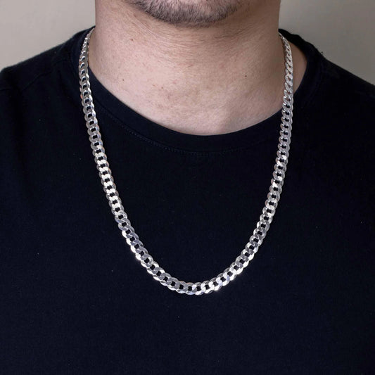925 Sterling Silver Curb 250 Chain or Bracelet 8.6mm