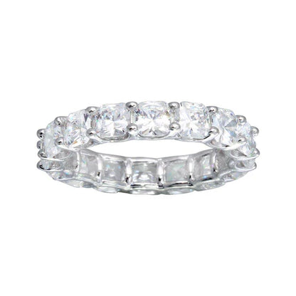 925 Sterling Silver Rhodium Plated CZ Eternity Band Ring