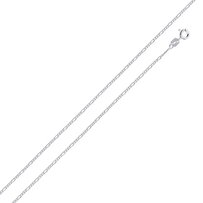 925 Sterling Silver Figaro 035 Chain 1.3mm
