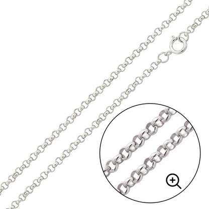 925 Sterling Silver Round Rolo 030 Chain 2mm (Pk of 6)