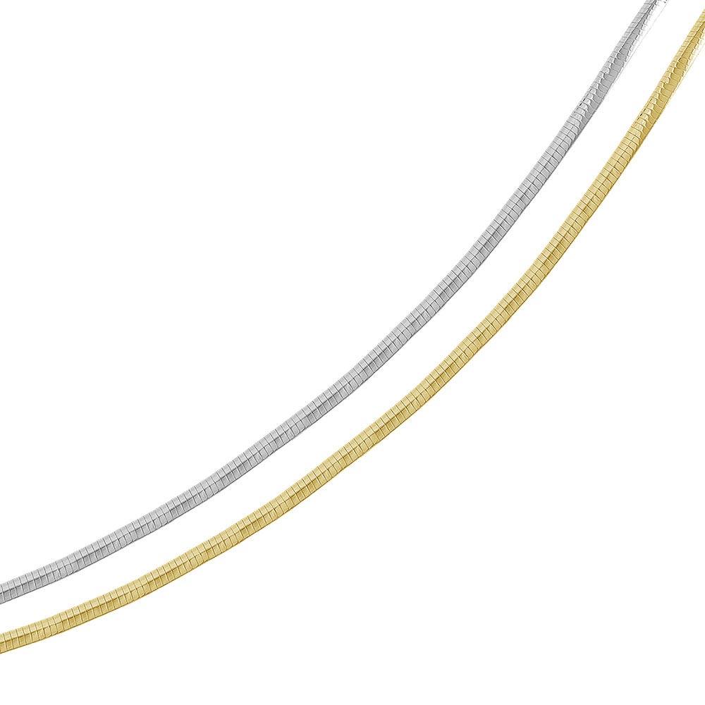 925 Sterling Silver Reversible Flat Omega Chain