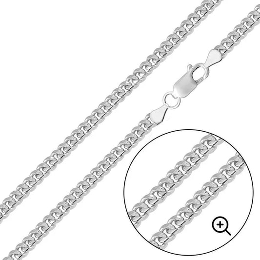 925 Sterling Silver Rhodium Plated  Miami Cuban Curb 160 Chain or Bracelet Link 5.5mm - CH316 RH