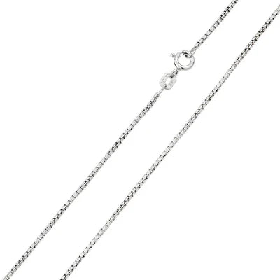 925 Sterling Silver Rhodium Plated Box Round Diamond Cut 024 Chain 1.2mm (Pk of 6)