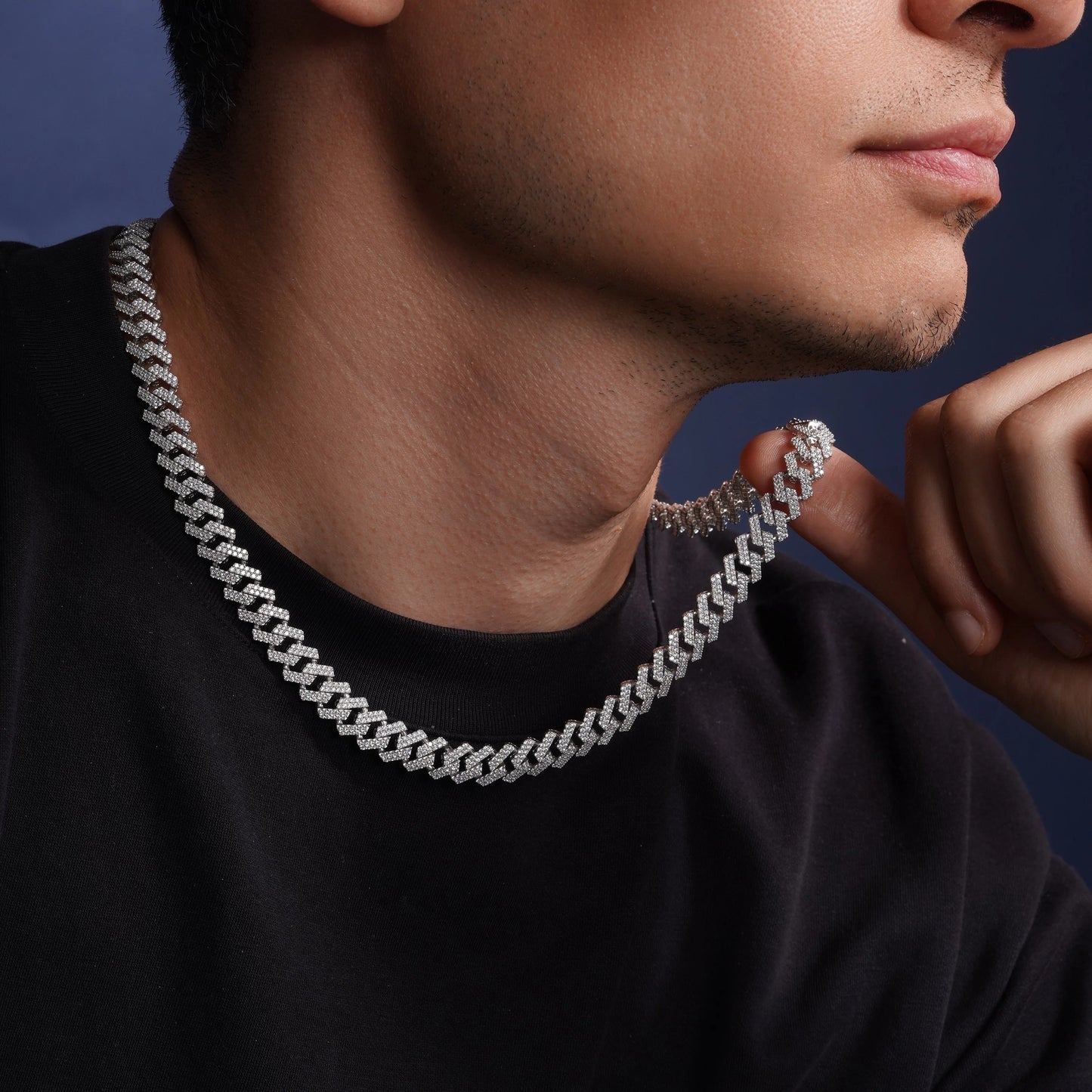 925 Sterling Silver Rhodium Plated CZ Encrusted Miami Cuban Link 10.2mm Chain Or Bracelet