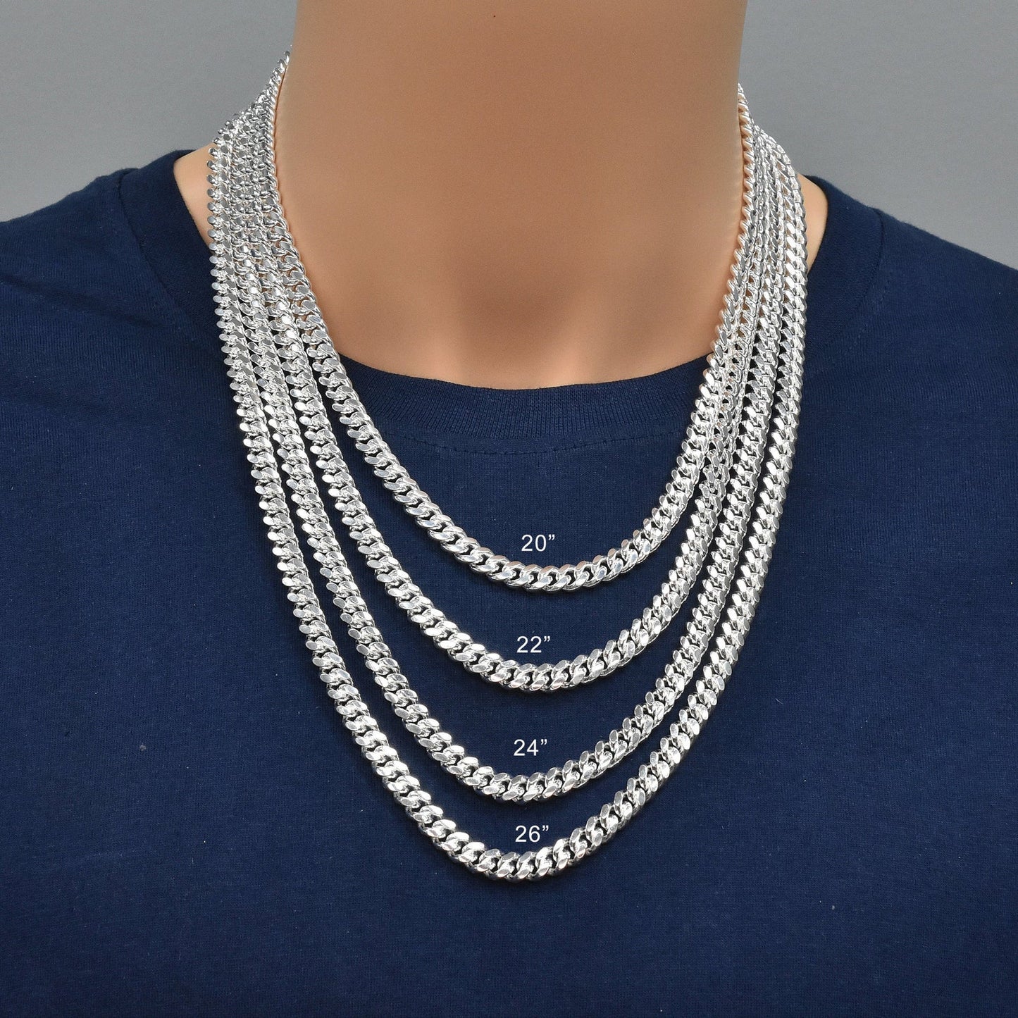 Silver Miami Cuban 200 Chain or Bracelet 7mm