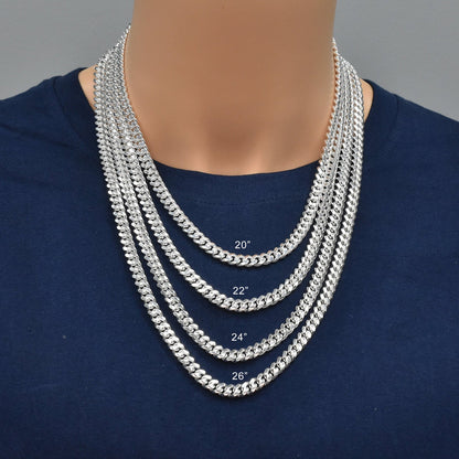Silver Miami Cuban 200 Chain or Bracelet 7mm