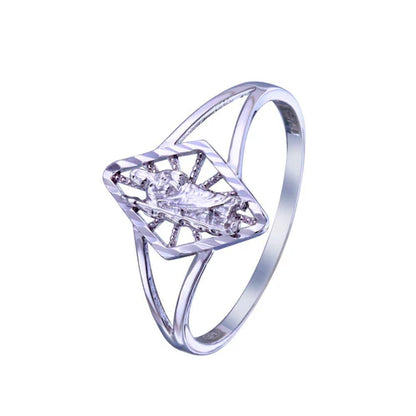 925 Sterling Silver Rhodium Plated  Saint Jude Diamond Cut Ring