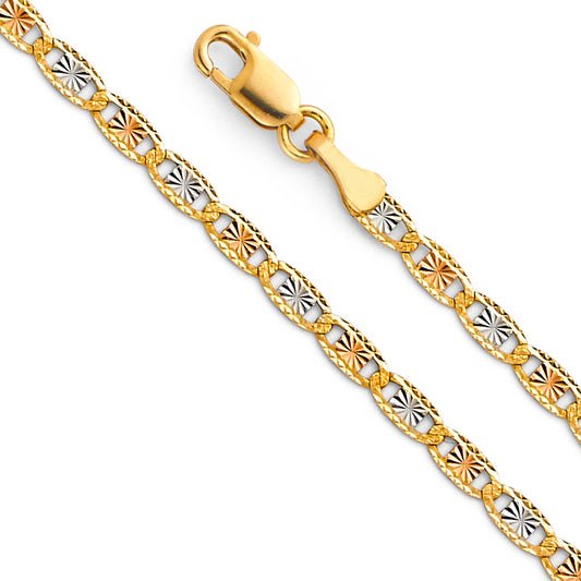 14K Gold 14K 3C 2.6mm Valentono DC Chain