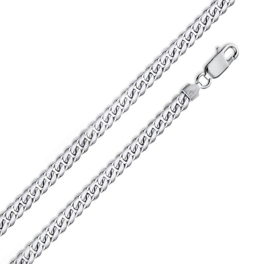 925 Sterling Silver Rhodium Plated Miami Cuban Curb 160 Chain or Bracelet Link 5.5mm
