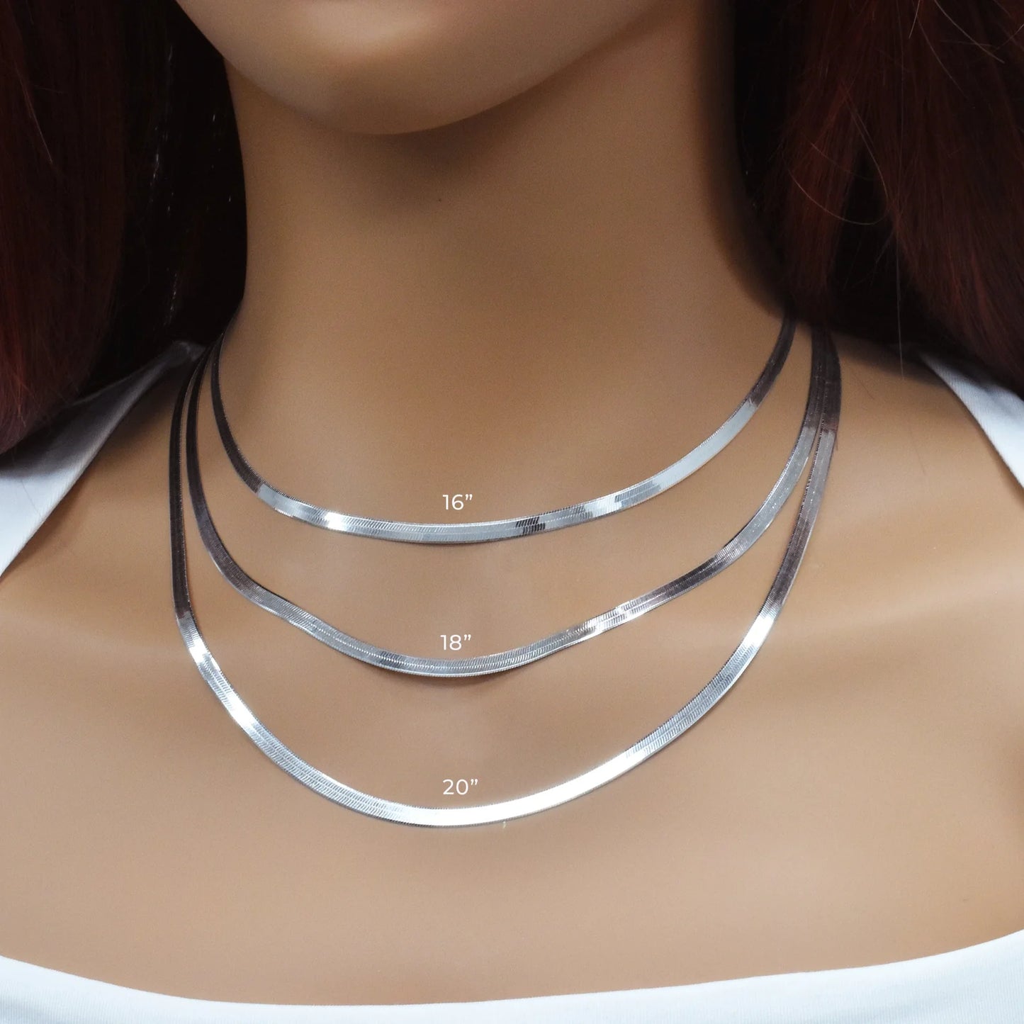 925 Sterling Silver Herring Bone 040 Chain or Bracelet 3.4mm