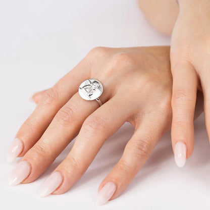 925 Sterling Silver High Polished Disc Angel Design Ring