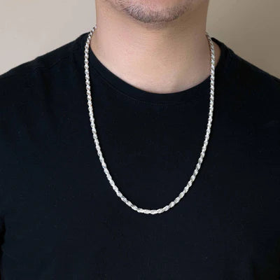 Silver Rope 100 Chain or Bracelet 5mm