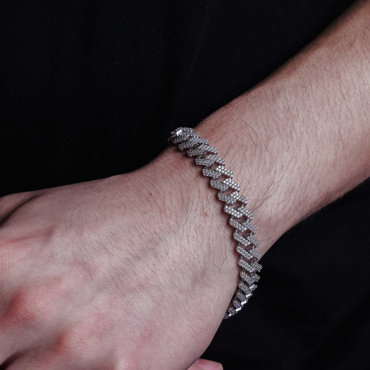 925 Sterling Silver Rhodium Plated CZ Encrusted Miami Cuban Link 10.2mm Chain Or Bracelet