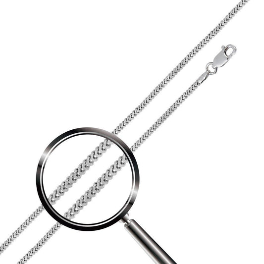 925 Sterling Silver Rhodium Plated Hollow Franco Chain 2.75mm