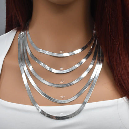 925 Sterling Silver Herring Bone 060 Chains or Bracelet 5.5mm