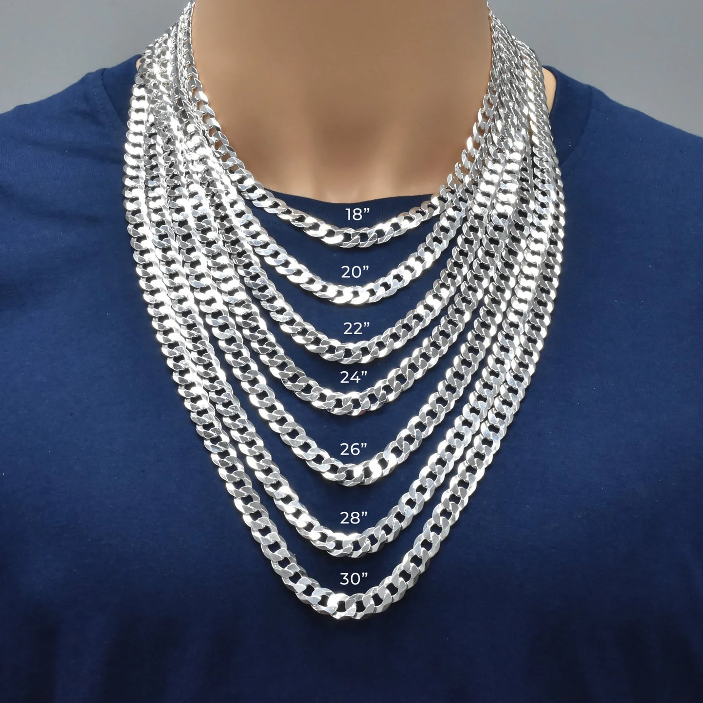 925 Sterling Silver Curb 200 Chain or Bracelet 7.9mm